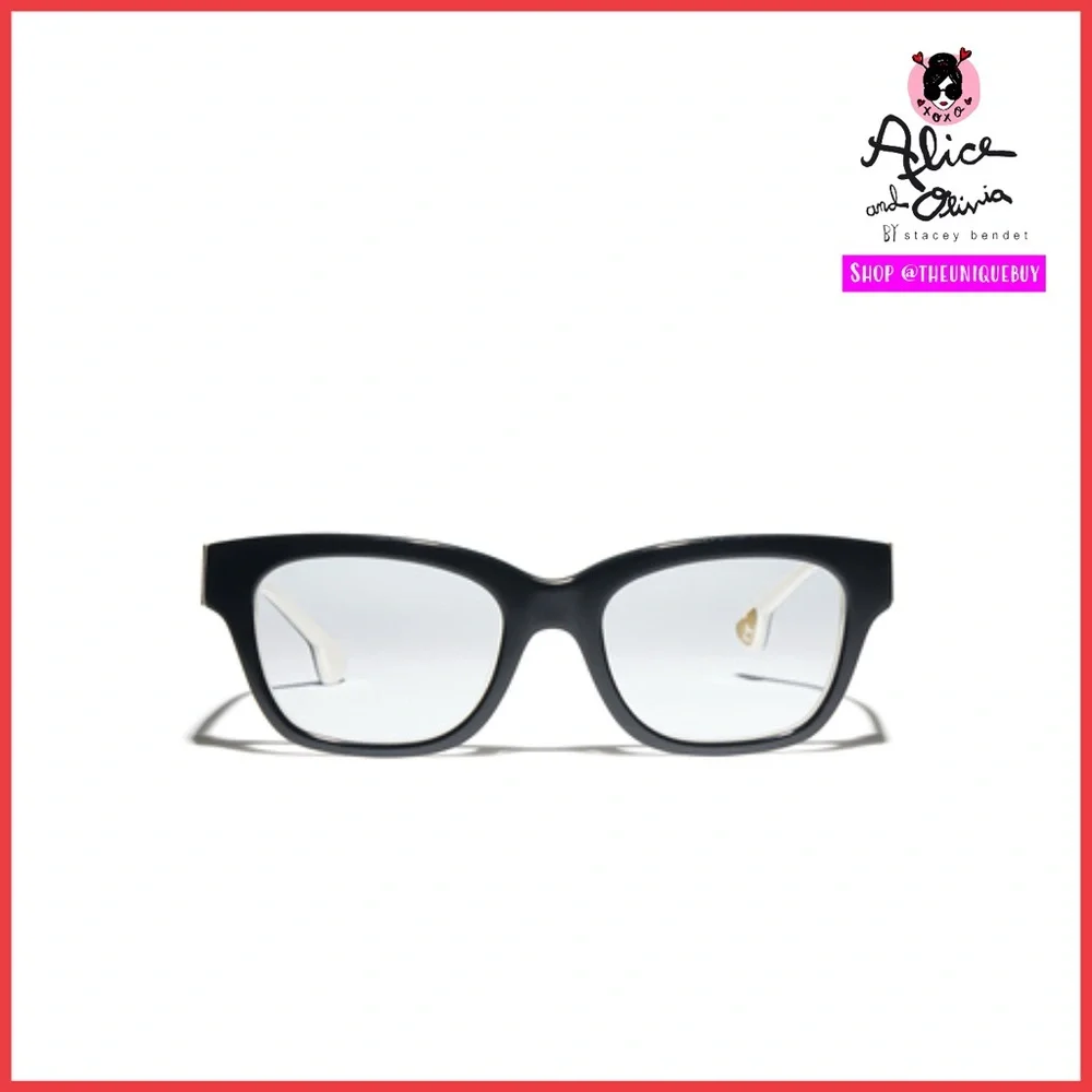 Alice + Olivia Powell Black White Glasses